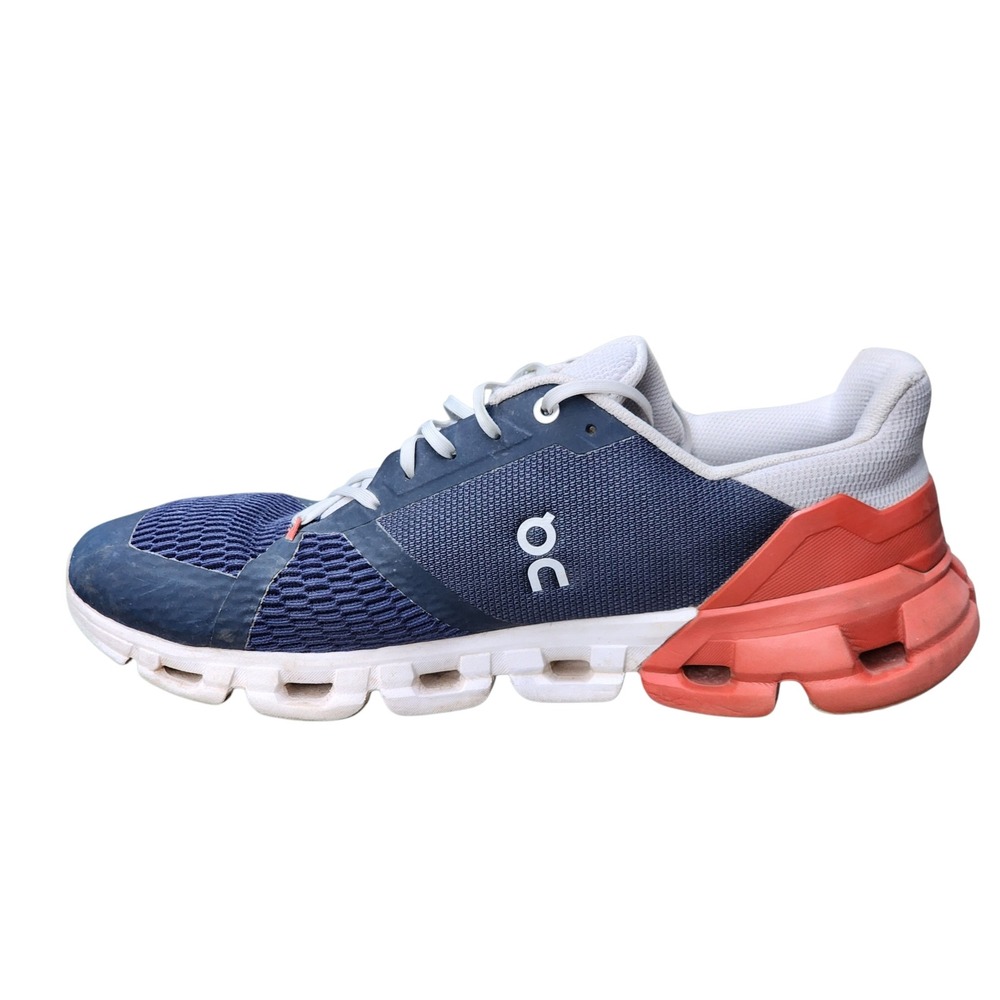 On Cloudflyer Navy Blue Orange Running Shoes Mens 11.5 21.99567 Sneaker - Picture 6 of 9